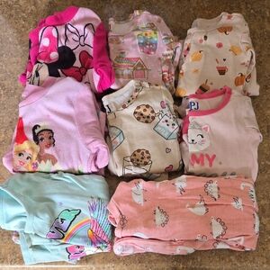 Girls Pink & Pastel Pajama/Onesie Bundle 8 Sets